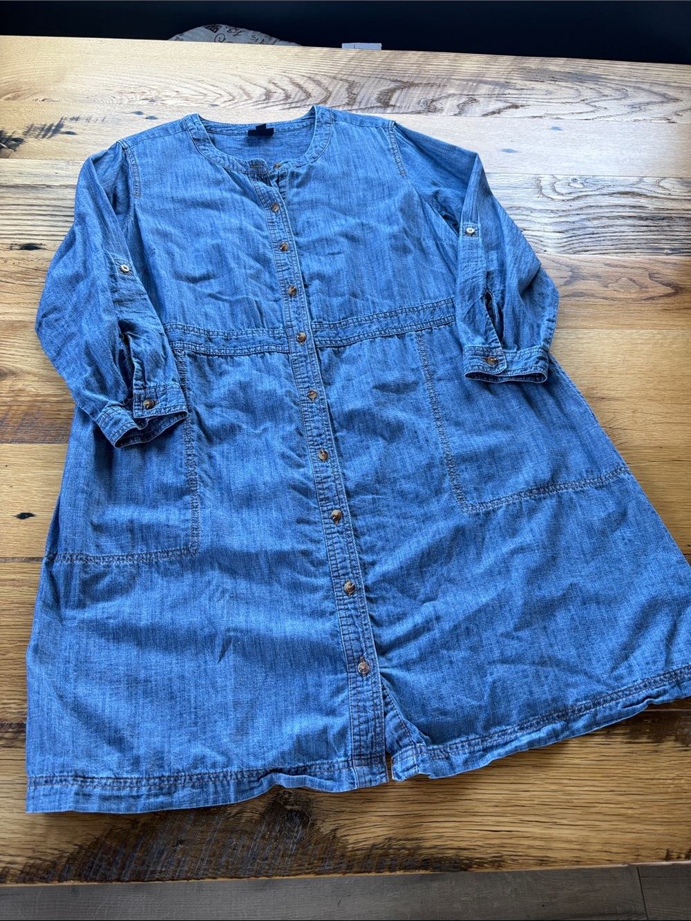 J. Jill Blue Denim Midi Button-Front Dress - Size Petite XL